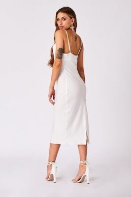 Girls On Film Sonder Cream Satin Leopard-Print Cowl-Neck Midi Dress Ivory