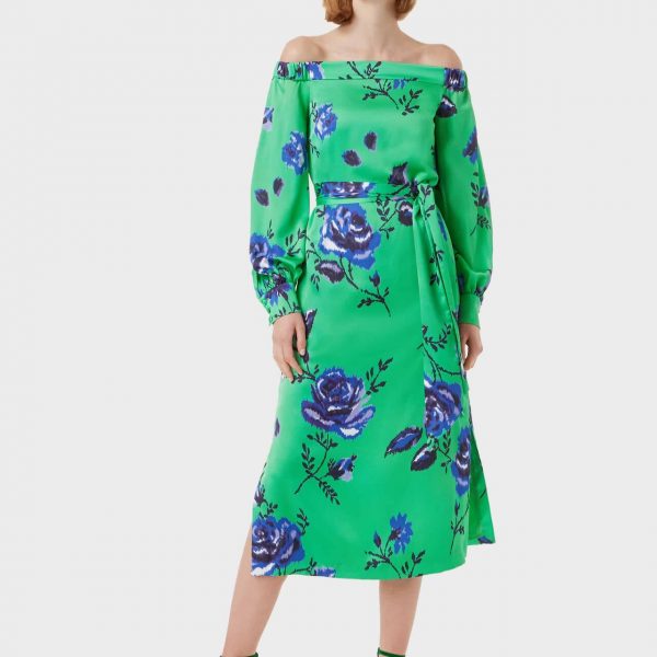 bardot green floral dress