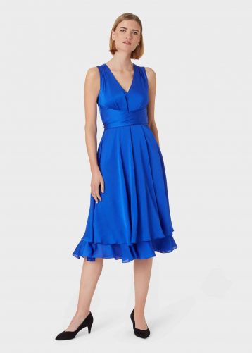 Hobbs Viola Midi Dress Cobalt Blue