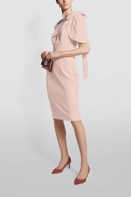 John Charles Embellished Cape Detail Shift Dress Light Pink Blush