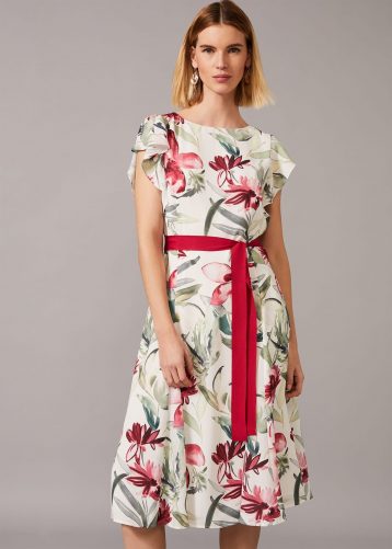 Phase Eight Carlotta Floral Dress Cream Multi