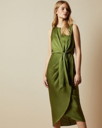 Ted Baker POHSHAN Keyhole detail midi dress Khaki Green