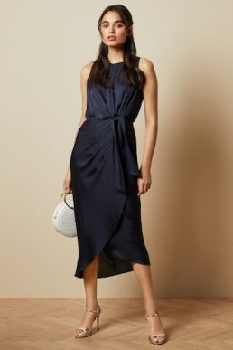 Ted Baker POHSHAN Keyhole detail midi dress Navy Blue