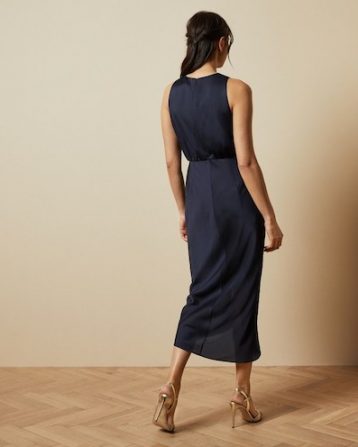 Ted Baker POHSHAN Keyhole detail midi dress, Navy Blue - Image 2
