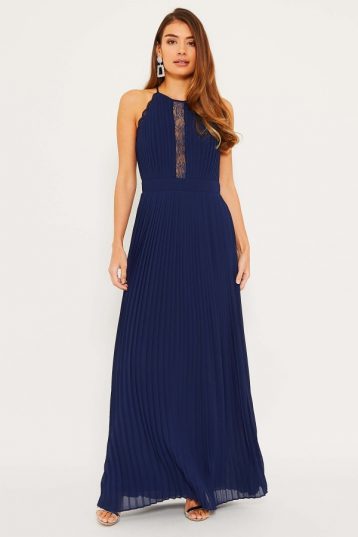 TFNC Haven Navy Maxi Lace Bridesmaid Dress Navy Blue