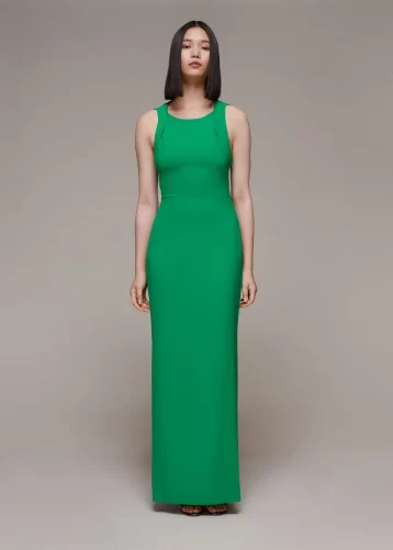 Whistles Tie Back Bridesmaid Maxi Dress Green