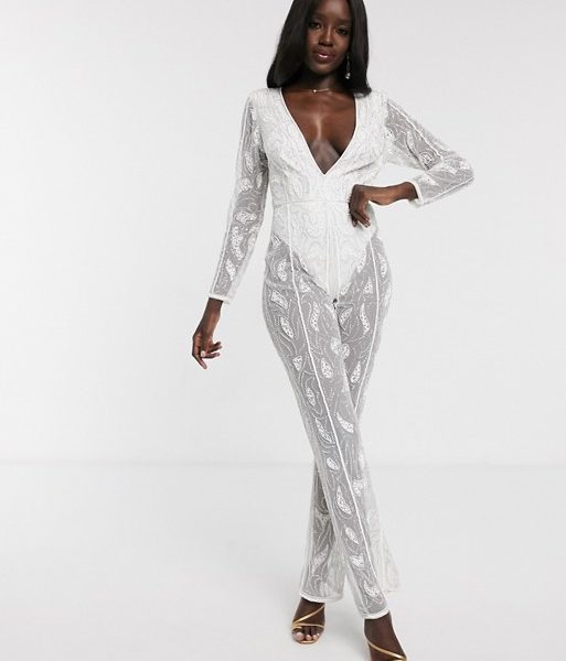 sheer leg jumpsuit