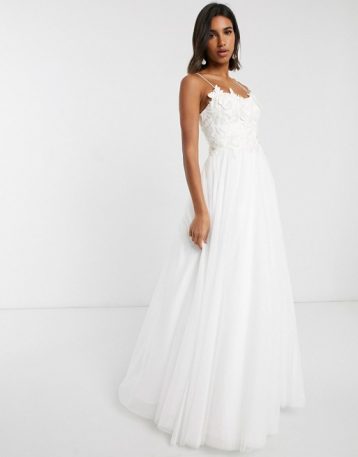 ASOS EDITION wedding dress with 3D embroidered bodice Ivory