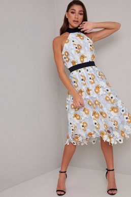 Chi Chi Chester Floral Crchet Dress Multi Blue