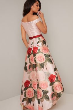 Chi Chi Ellania Floral High Low Dress Pink Blush Multi