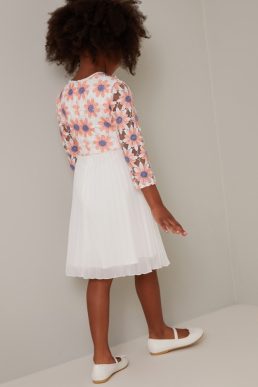 Chi Chi Girls Chloie Crochet Dress Pink White