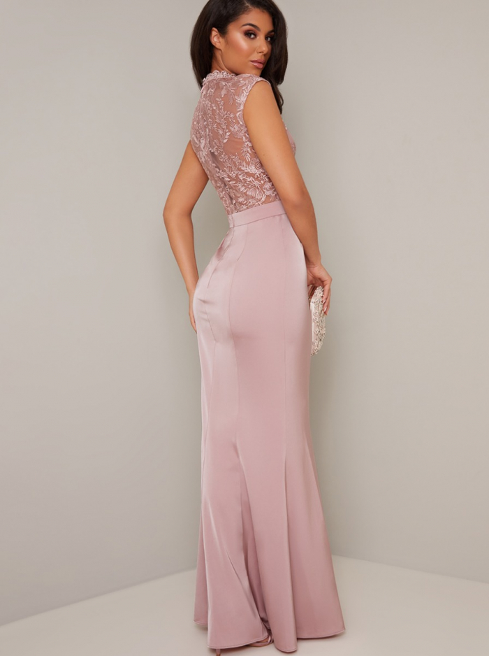 Chi chi london pink floral embroidered deals maxi dress