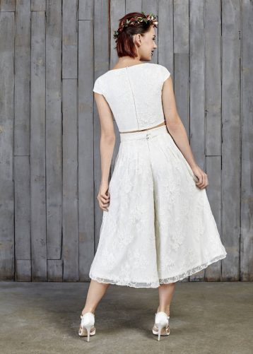 Drakeford Lace Bridal Capped Sleeved Top, Ivory - Image 2
