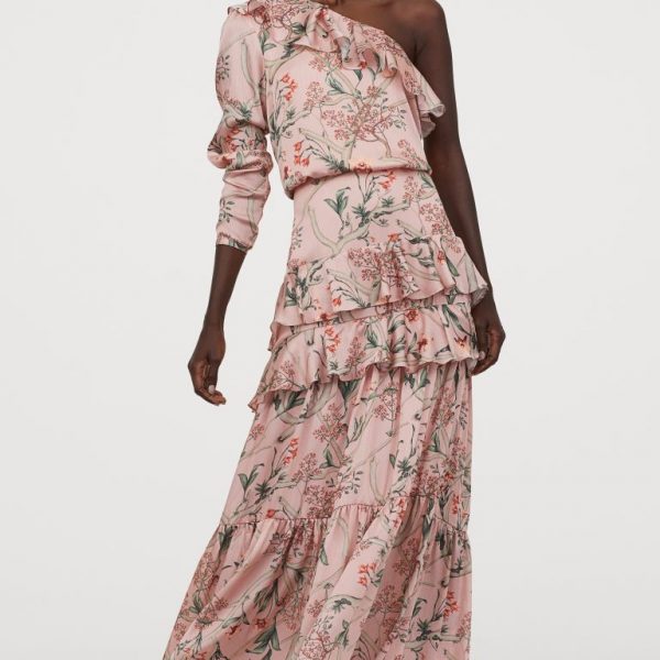 h&m satin maxi dress
