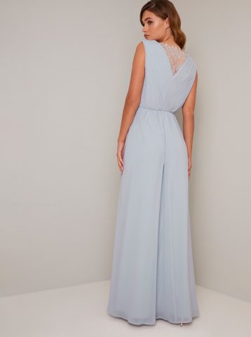 Chi Chi Lark Bridesmaid Maxi Dress Pale Blue