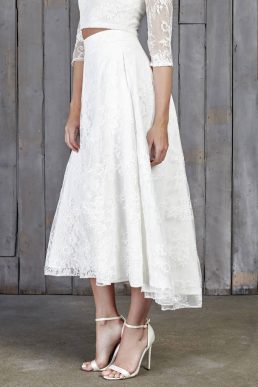 Le Fay Lace Bridal Midi Skirt Ivory