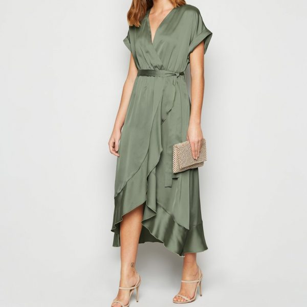 pale green satin dress