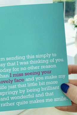 'I Miss Seeing Your Lovely Face' : Miss You Card
