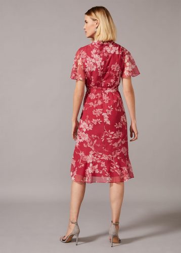 Phase Eight Maya Floral Dress, Red/Cream - myonewedding.co.uk