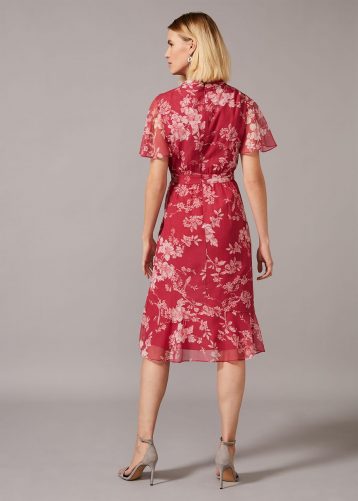 Phase Eight Maya Floral Dress, Red/Cream - Image 2