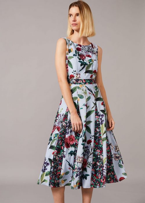 Phase Eight Trudy Patched Floral Print Dress, Blue/Multi - myonewedding ...