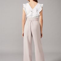 Phase Eight Victoriana Floral Printed Jumpsuit Ivory Taupe