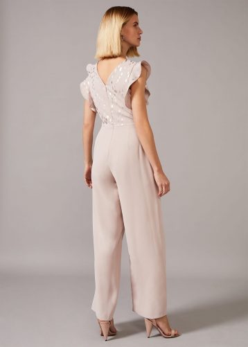Phase Eight Victoriana Foil Print Jumpsuit, Taupe - Image 2