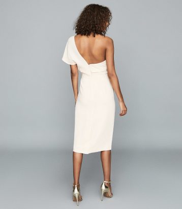 Reiss Riana One Shoulder Bodycon Dress, Light Pink/Blush - Image 2