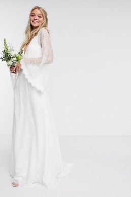 ASOS EDITION lace kimono sleeve wedding dress Ivory