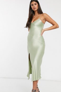 Bec & Bridge crest midi slip dress in peppermint green