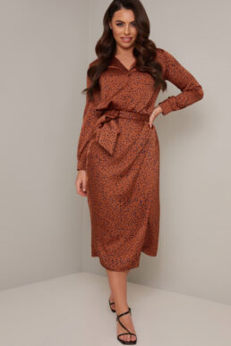 Chi Chi Cheryl Spot Skirt Brown
