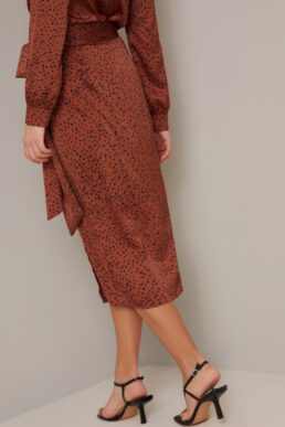 Chi Chi Cheryl Spot Skirt Brown