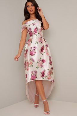 Chi Chi Shaina Floral High Low Maxi Dress White Multi