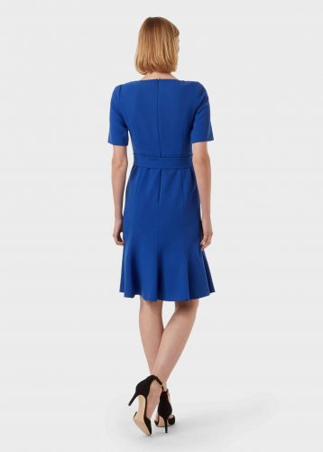 Hobbs Bria Belted Shift Sleeve Dress, Blue - Image 2