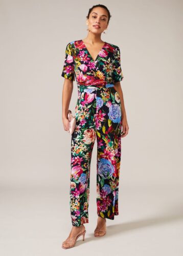 Phase Eight Ambree Floral Jumpsuit Multi Black