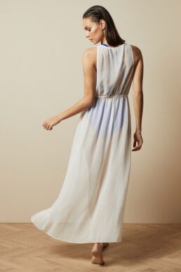 Ted Baker DAYENA Metallic plunge maxi cover up Ivory