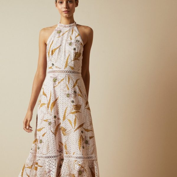 midi light pink dress
