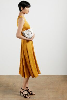 Ted Baker INNABEL A-line belted midi dress Yellow
