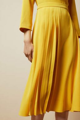 Ted Baker JILLIIE Tie neck midi dress Yellow