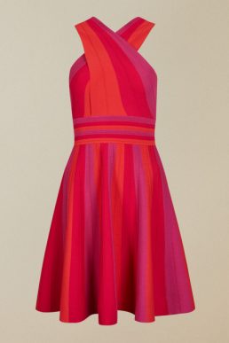 Ted Baker KILYIEE Cross over knitted skater dress Pink