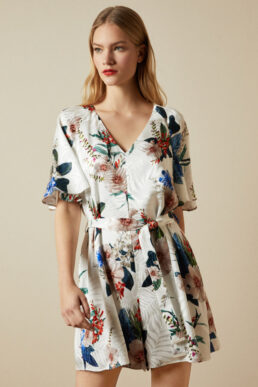 Ted Baker LYNNEA Floral Jamboree playsuit, Ivory/Multi