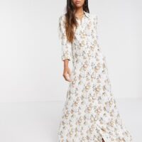 Floral maxi shirt dress uk hotsell