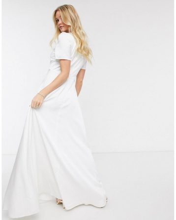 Y.A.S wedding maxi dress with lace detail in white - Image 2