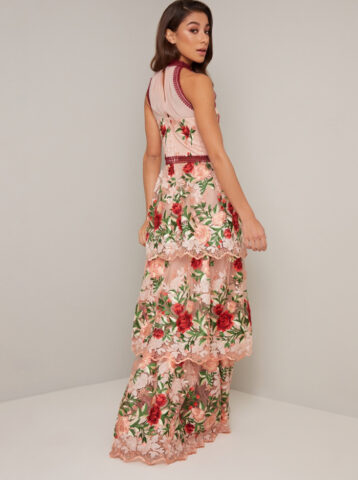 Chi Chi Rosaleen Floral Maxi Dress, Pink/Multi - Image 2