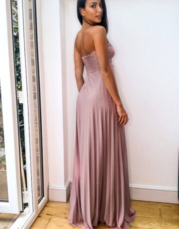 ASOS DESIGN Tall exclusive bandeau maxi dress with knot detail in rose pink