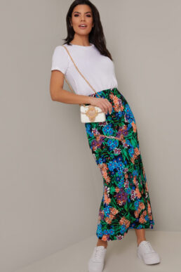 Chi Chi Bettie Floral Skirt Black Multi