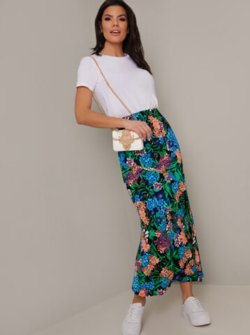 Chi Chi Bettie Floral Skirt Black Multi