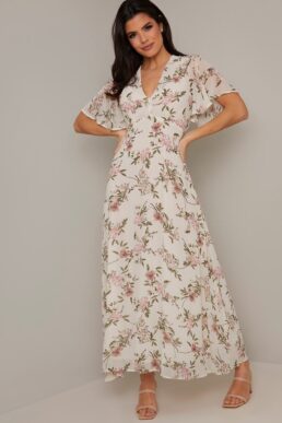 Chi Chi Floral Arayna Maxi Dress White Multi