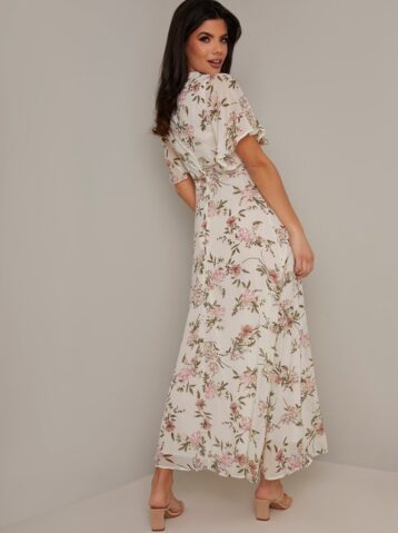 Chi Chi Floral Arayna Maxi Dress White Multi