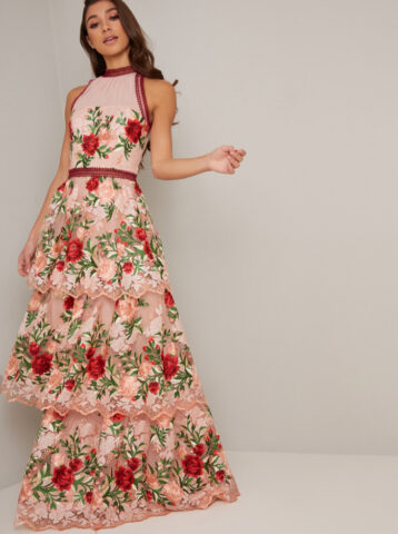 Chi Chi Rosaleen Floral Maxi Dress Pink Multi